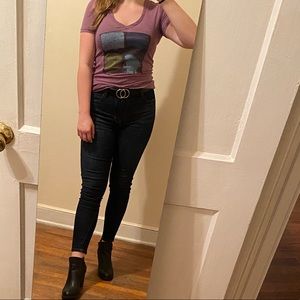 Billabong purple v-neck t-shirt